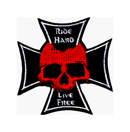 Skull &amp; Iron Cross - Ride Hard Live Free - Tygmrke