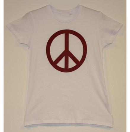 Dam Topp - Peace Symbol - Vit