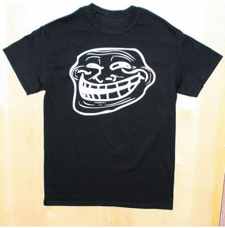 T-Shirt - Trolface - Svart/Vit