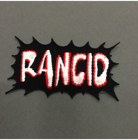 Rancid - Svart Vit/Röd Logo - Tygmärke