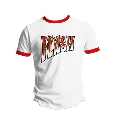 T-Shirt - Flash - White And Red Ringer