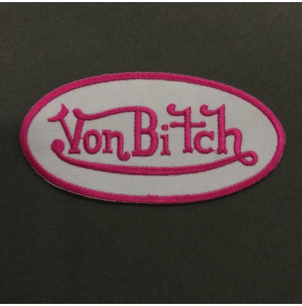 Von Bitch - Vit/Rosa Logo - Tygmrke