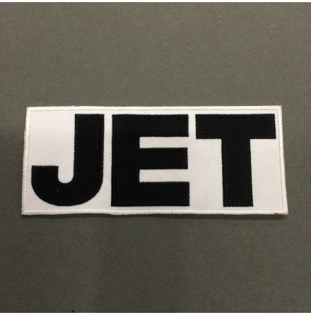 Jet - JET Vit/Svart Logo - Tygmärke