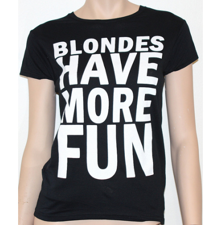 Dam Topp - Blondes Have More Fun - Svart