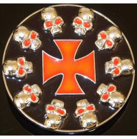 Generic Cross &amp; Skull - Belt Buckle